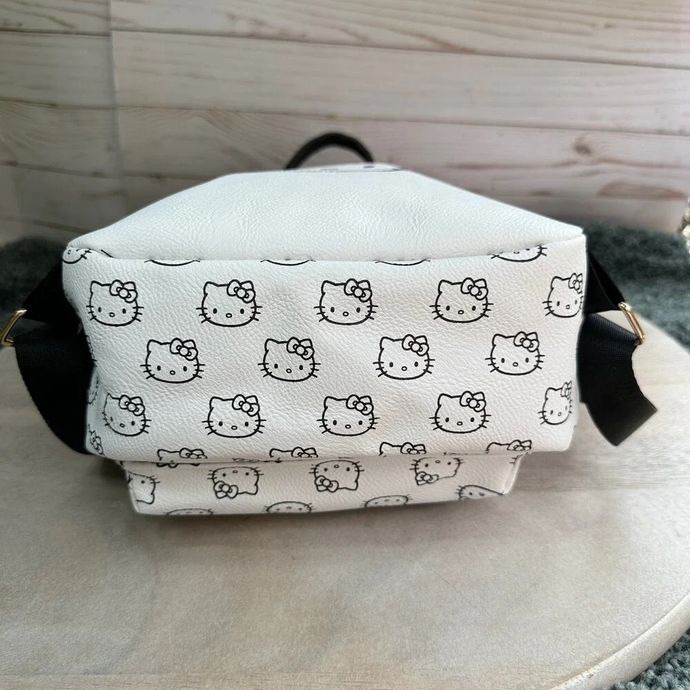 Hello Kitty Mini Backpack White Red Bow Faux Leather Sanrio 10" - Picture 9 of 16